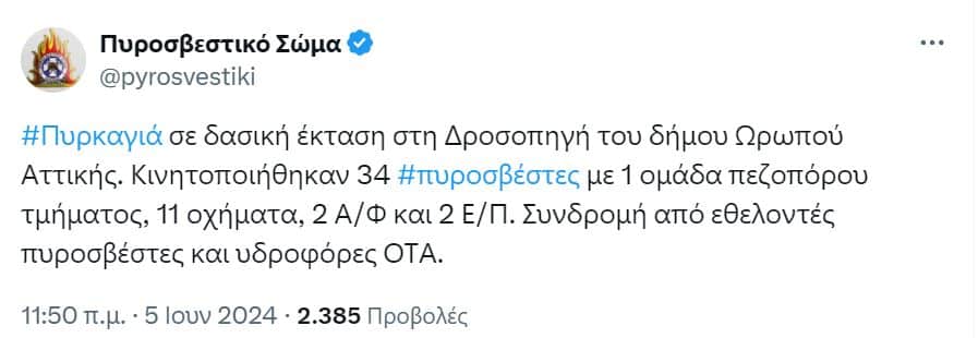 fotia tora afidnes