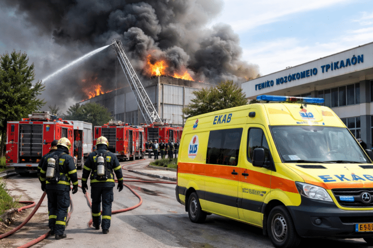 Τρίκαλα: Τρεις νεκροί και επτά τραυματίες από το δυστύχημα σε εργοστάσιο – Η ανακοίνωση της 5ης ΥΠΕ