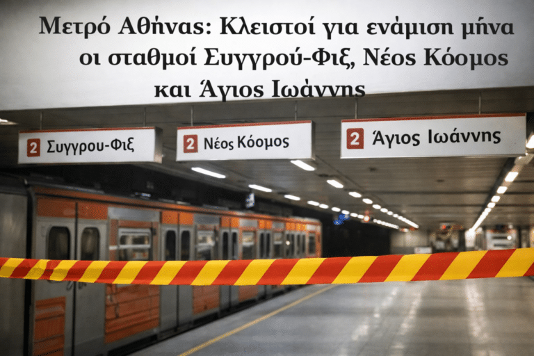 Μετρό Αθήνας: Κλειστοί για ενάμιση μήνα οι σταθμοί Συγγρού-Φιξ, Νέος Κόσμος και Άγιος Ιωάννης