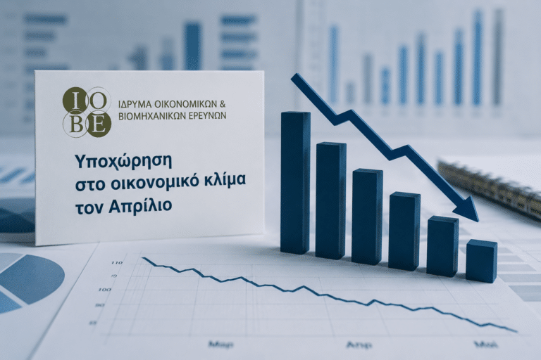 ΙΟΒΕ: Υποχώρηση στο οικονομικό κλίμα τον Απρίλιο