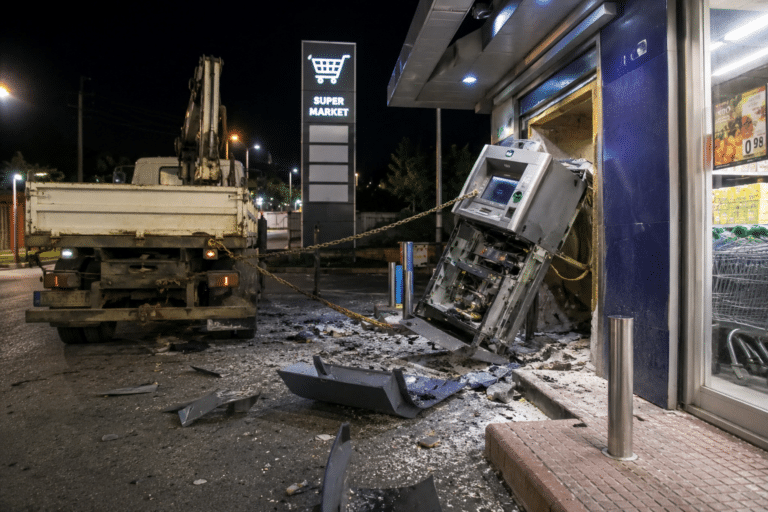 Πόρτο Ράφτη: Κινηματογραφική ληστεία – Ξήλωσαν ΑΤΜ με φορτηγό και αλυσίδες μέσα στη νύχτα